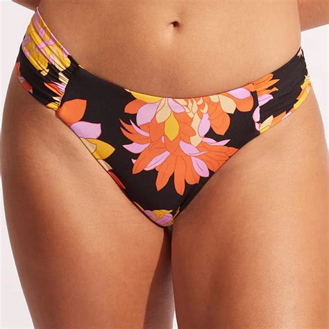 Black Palm Springs Ruched Side Retro Bikini Bottoms Brandalley