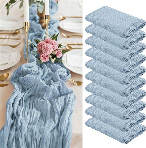 Amazon 10 Pack Dusty Blue Cheesecloth Table Runner Gauze Table