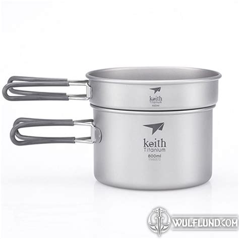 2 Piece Titanium Pot And Pan Cook Set Ti6012 KEITH Titanium Equipment