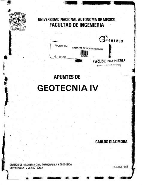 Apuntes De Geotecnia Iv Facultad De Ingenieria I I