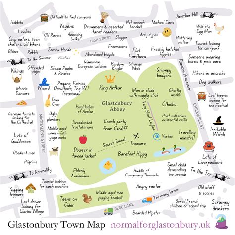 Glastonbury Town Map - Normal For Glastonbury