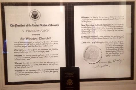 SIR W. CHURCHILL HONORARY US-CITIZENSHIP