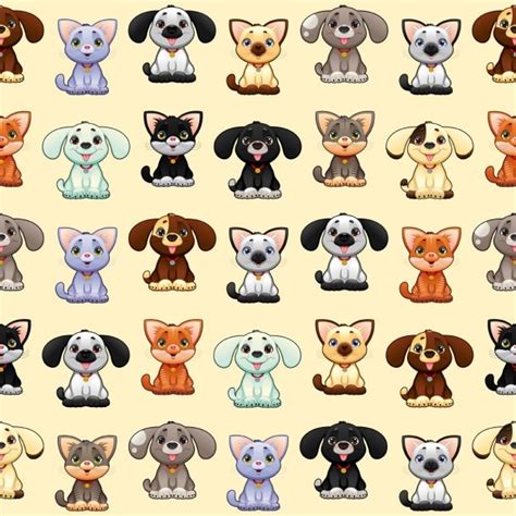 Free Vector Dogs And Cats Pattern