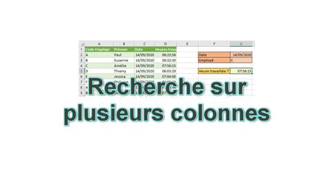 Comment Faire Recherchev Sur Colonnes Excel Exercice