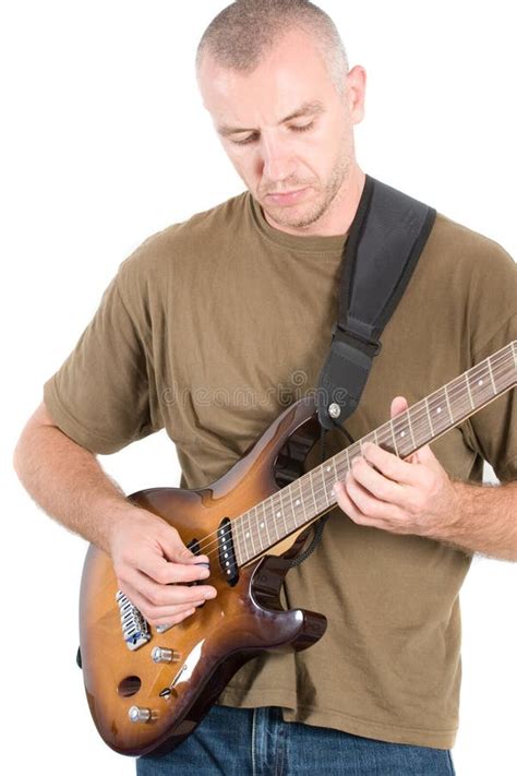 Homme Jouant La Guitare Lectrique Image Stock Image Du Main Musique