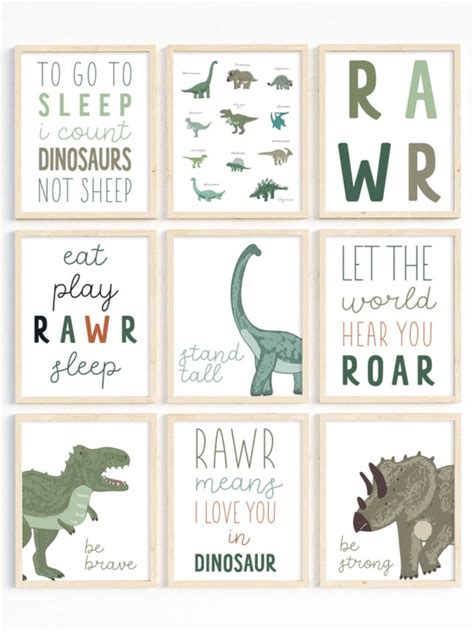 Dinosaur Bundle, Dinosaur Nursery Wall Art, Dinosaur Decor, Dinosaur ...