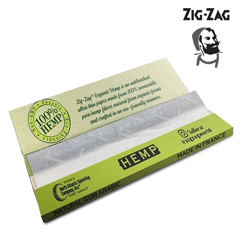 Zig Zag Organic Hemp Green King Slim Rolling Paper 6 Booklets Free