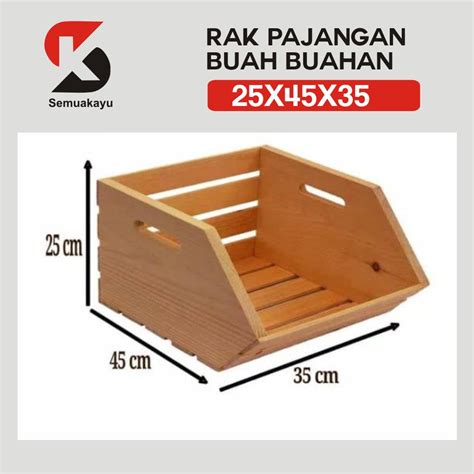 Jual Rak Pajangan Etalase Buah Buahan Sayuran Kayu Aesthetic