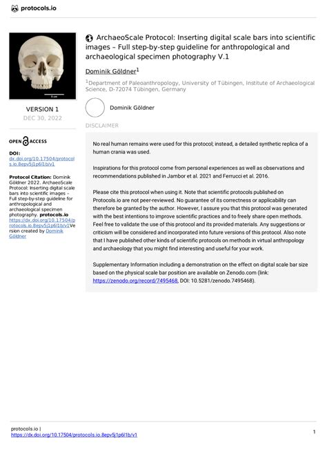 Pdf Archaeoscale Protocol Inserting Digital Scale Bars Into