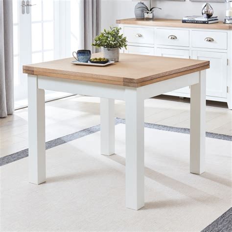 Cheshire White Painted Square Flip Top Dining Table Cm To Cm