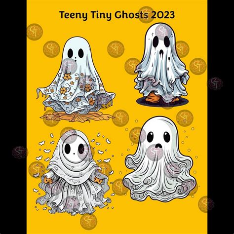 halloween clipart bundle teeny tiny ghosts svg png downloadable spooky