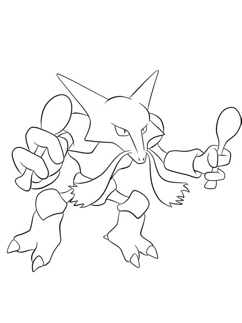 Pokemon Alakazam Coloring Page Coloring Home