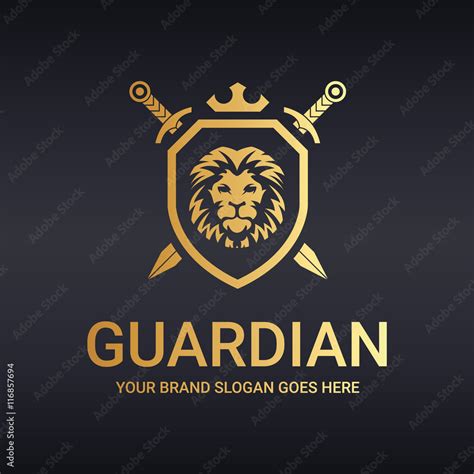 Guardian logo. Lion shield. Warrior logo. Stock Vector | Adobe Stock