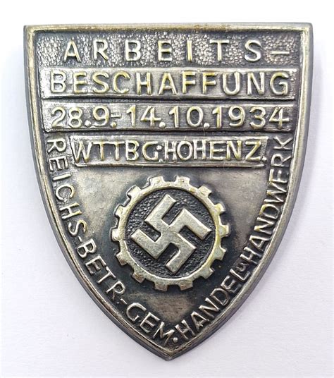 1934 German Daf Day Badge Time Militaria