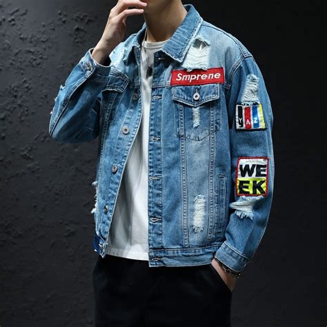 Denim Jas Mannen Vrouwen Hiphop Streetwear Punk Ra Grandado