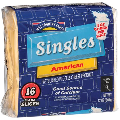 Hill Country Fare Singles American Cheese Slices 16 Ct Shop Cheese