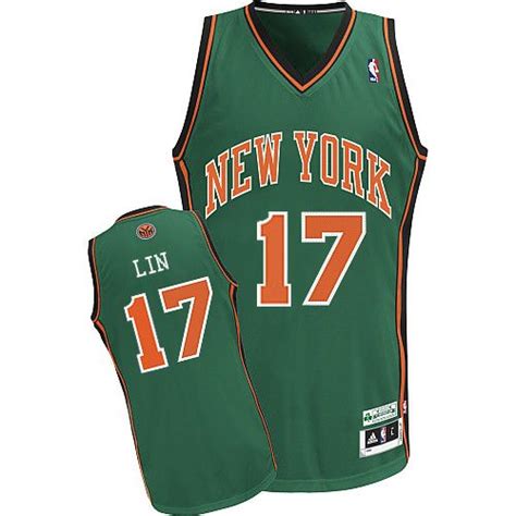 New York Knicks Jeremy Lin 17 Green Authentic Jersey Sale New York