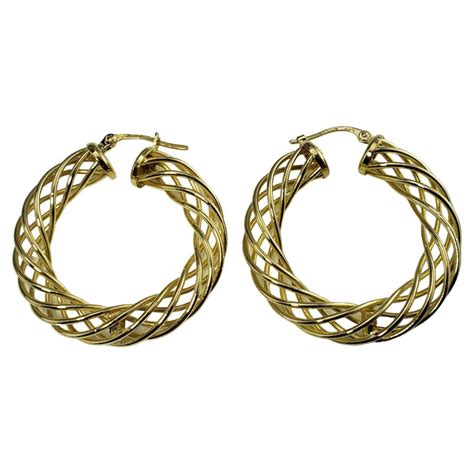 14 Karat Yellow Gold Hoop Earrings For Sale At 1stdibs