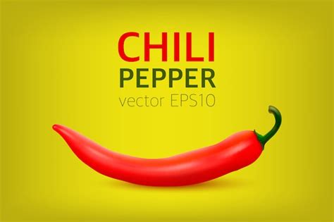Premium Vector Realistic Red Hot Natural Chili Pepper