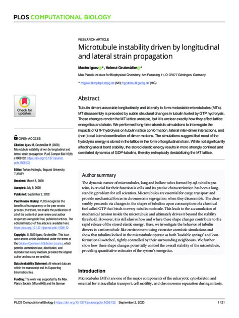 Fillable Online Microtubule Instability Driven By Longitudinal And