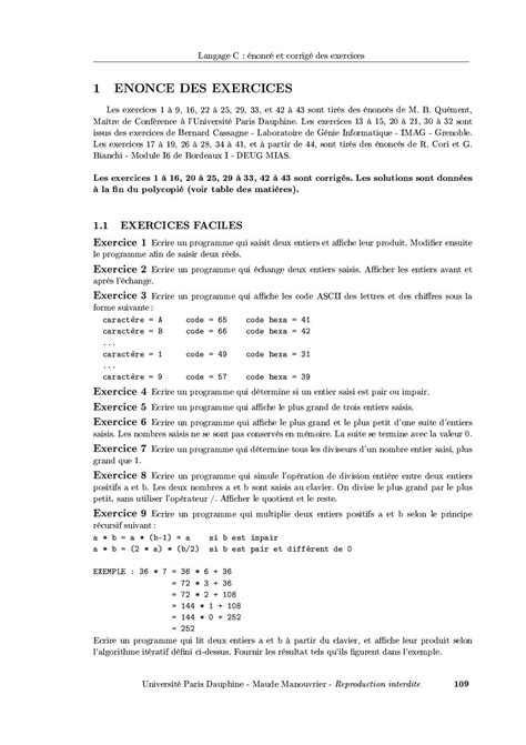 Exercices Corrigé C