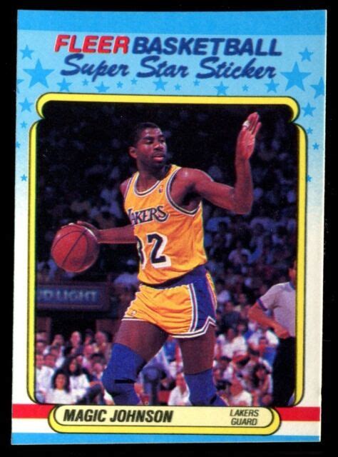 1989 Fleer Basketball Stickers 6 Magic Johnson NMMT C03096 EBay