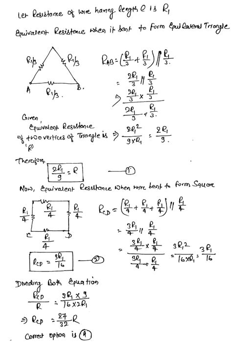 A Wire Of Length L Is Bent Into The Form Of An Equilateral Triangle