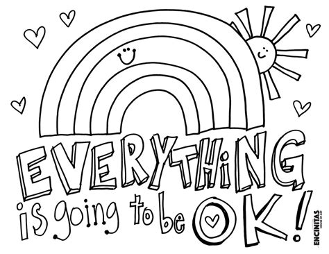 Everything Is Going To Be Ok Coloring Page Horizontal Coloring Home