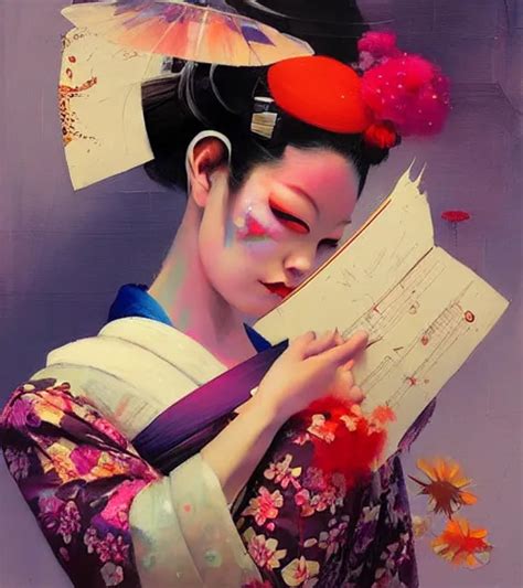 Delightful Geisha Sleepwalk By Bartholomew Beal Stable Diffusion