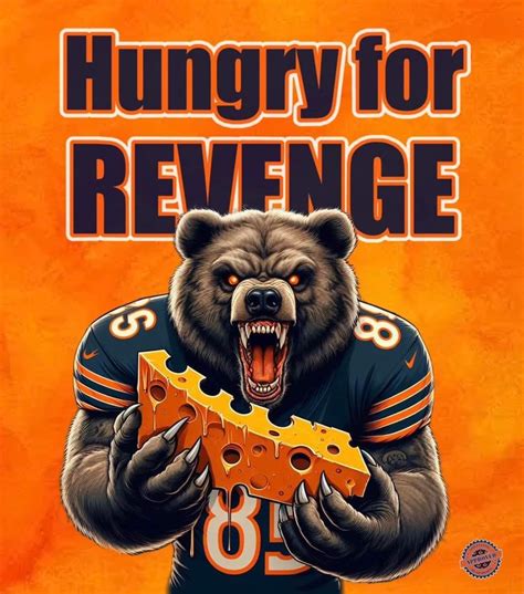 A Bear Holding A Piece Of Cheese With The Words Hungry For Revenge On It