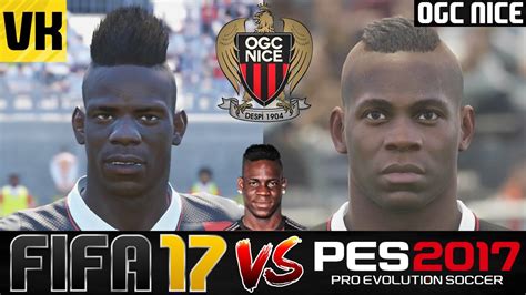 Fifa Vs Pes Vs Real Life Ogc Nice Player Faces Comparison