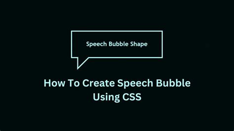 How To Create Speech Bubble Css Tips And Tricks Youtube