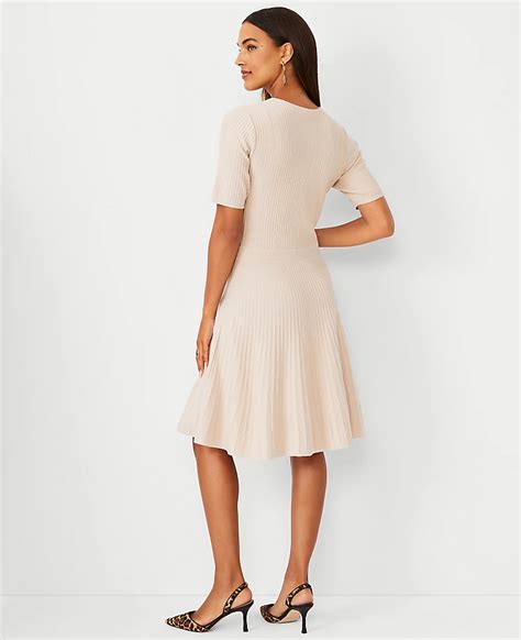 Ribbed Flare Midi Sweater Dress