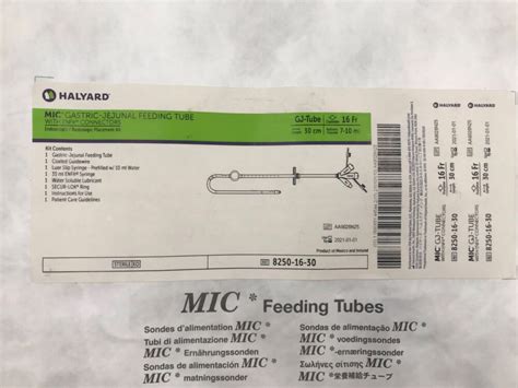 Halyard Mic Gastric Jejunal Feeding Tube W Enfit Connectors