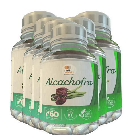 Alcachofra 60 Cápsulas 500Mg Kit 6 Potes Submarino