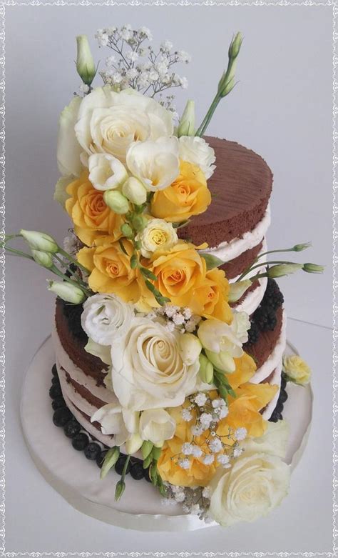 Naked Cake With Fresh Flowers Cake By Zuzana Kmecova CakesDecor