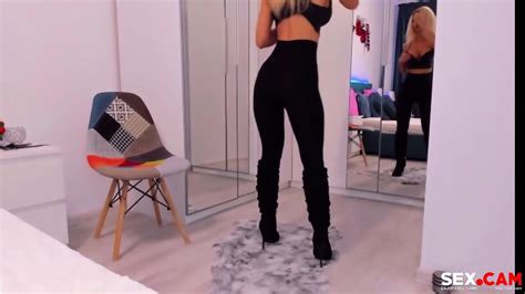 Blonde Dressed In Black Dancing Sensually