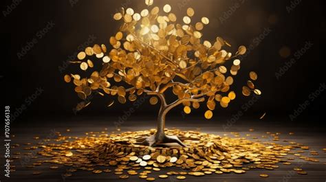 Gold Money Tree Lucky Wallpaper Stock Photo Adobe Stock