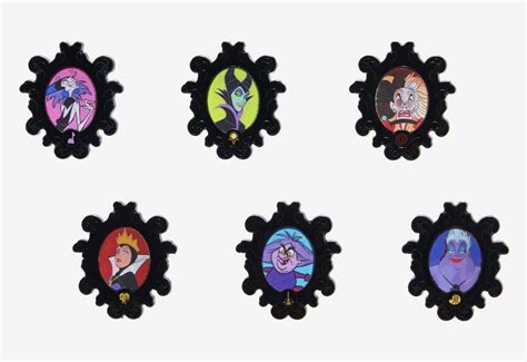 Disney Villains Lenticular Portrait Blind Box Pin Set at Hot Topic - Disney Pins Blog