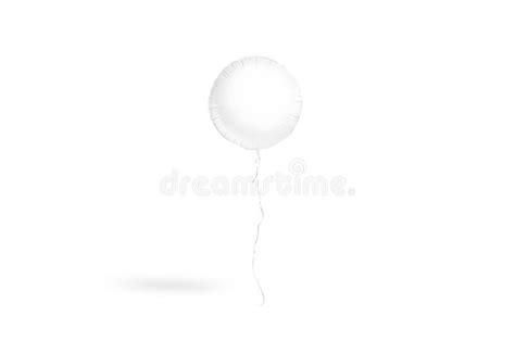 Blank White Round Balloon Flying Mock Up Front View Stock Illustration