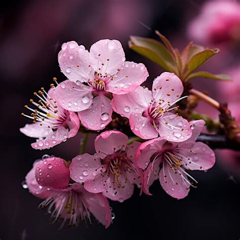 Premium AI Image | Delicate Plum Cherry Blossom Elegance