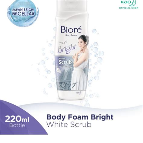 Jual Cantik Biore Body Foam Bright White Scrub Bottle 220 Ml Terbatas