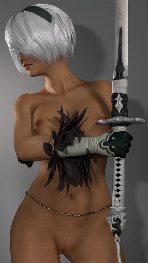 Nier Automata B Full Nude D Render Digital Art By Loodi