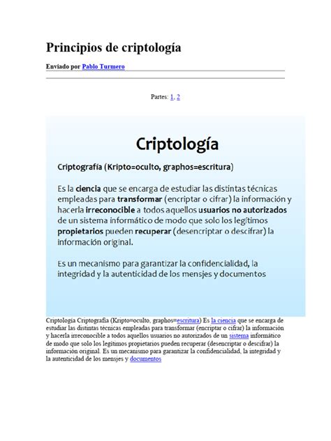 Principios De Criptología Pdf Criptografía Clave Criptografía