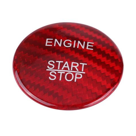 Red Carbon Fiber Engine Start Button Cover Trim For Mercedes Benz A B C