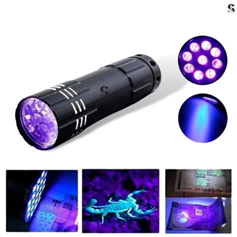 Lanterna Led Potente Ultravioleta Luz Negra Uv detecção Cédulas Falsas