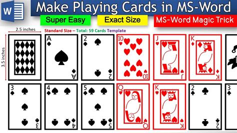 How To Make Playing Cards In Word Super Easy Exact Size YouTube