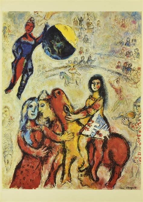 Marc Chagall L ENTREE EN PISTE Riproduzione Fotolitografica Su Carta