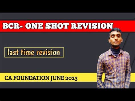 BCR One Shot Revisionall Chapters In 40 Minutes Ca Foundation