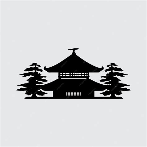 Premium Vector | Japanese house black icon